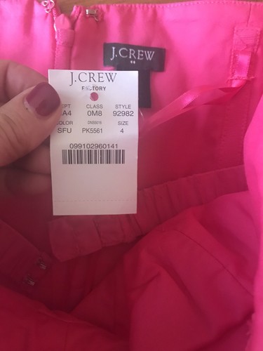 New NWT J. Crew Pink Strapless Dress Boned Sz 4 Bow Sheath - Picture 7 of 7