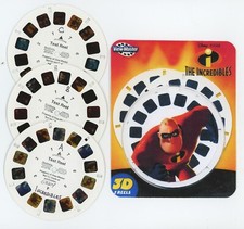 The Incredibles Movie  3 Rare FULL-FRAME View-Master Factory TEST Reels