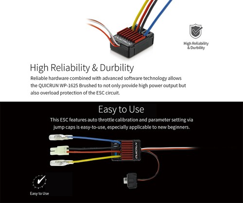 Hobbywing QuicRun 1060 60A 25A 1080 80A Brushed ESC for 1:10 1:18 1:16 RC Car - Picture 9 of 29