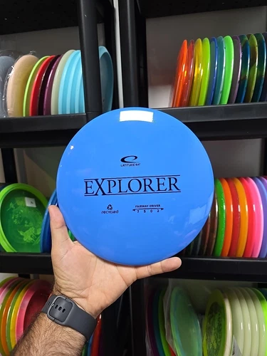 Latitude 64 Recycled Gold Explorer Blue 176g Disc Golf Driver Trilogy Discs 