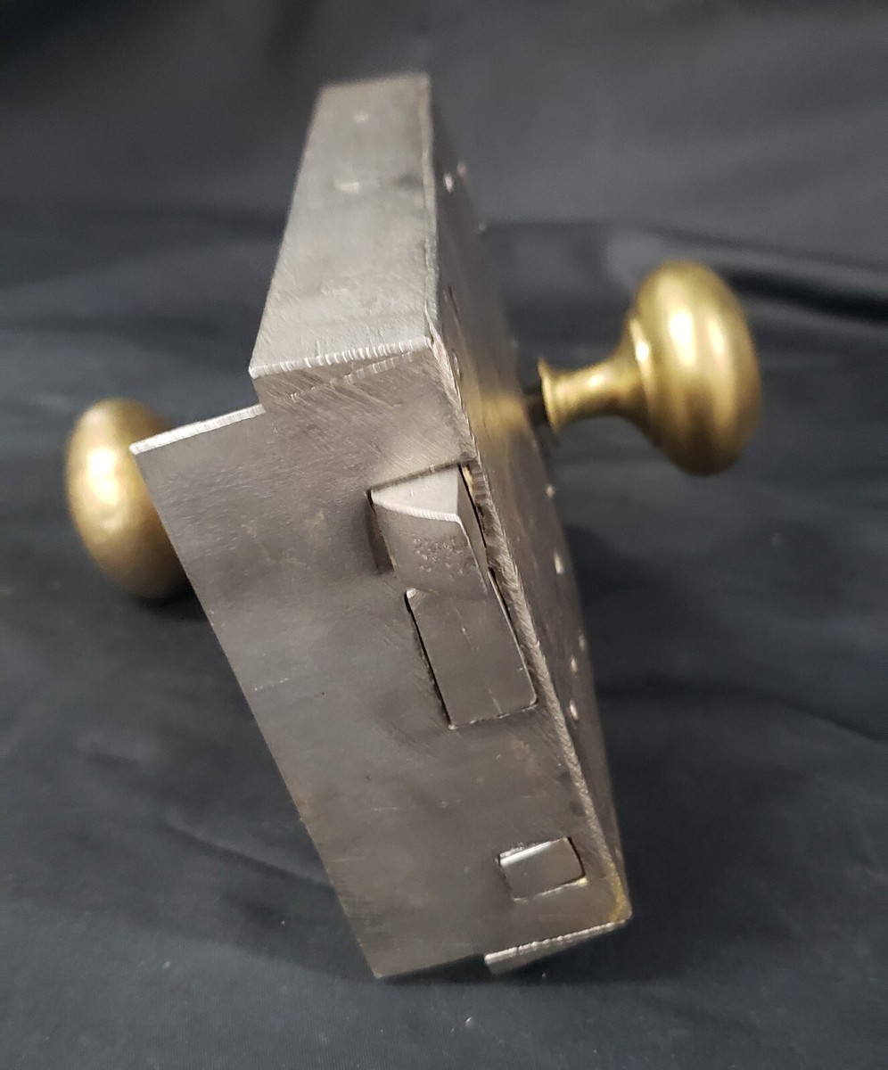 Restored Left Side Carpenter Style Rim Lock Set with Key 6