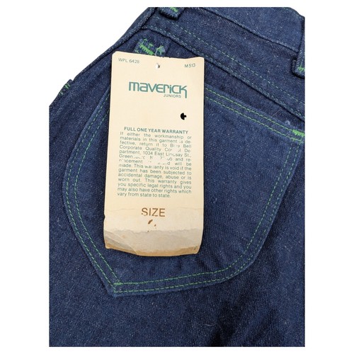 VTG 70s Maverick Junior Girls Sz 3 High Waisted Jeans Hippie Bell Bottoms NWT - Picture 6 of 15