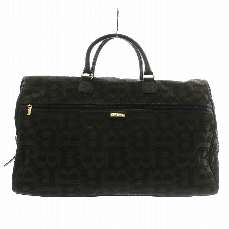 バッグ Vtg Burberrys Boston Bag Black Leather Burberry Vintage Boston Bag Shoulder 2Way Canvas Leather