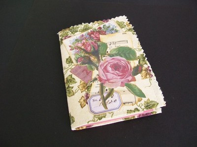 Fabric Junk Journal, Daily Planner, Scrapbook, Handmade Blank Journal 4''x5''x6''x5