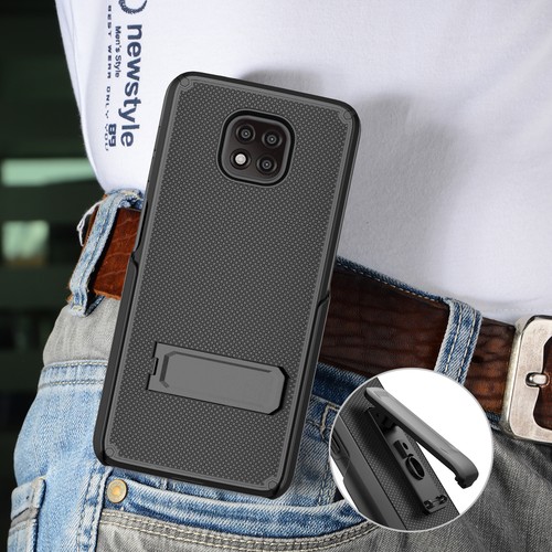 Double Couche Housse Etui Noir Béquille + Clip Ceinture pour - Photo 7 sur 11