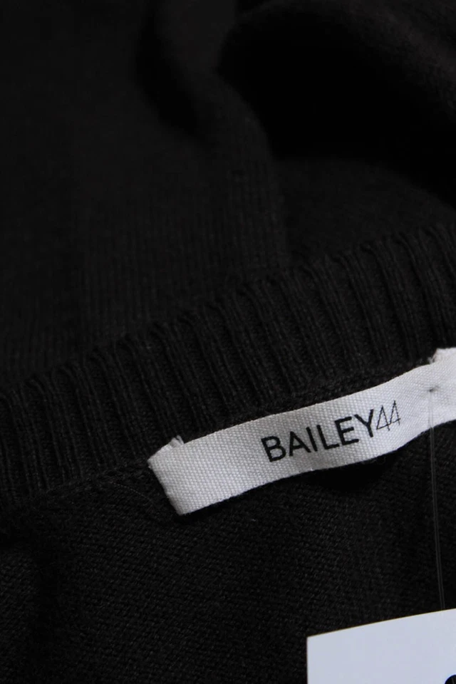 Suéter Top Bailey 44 Mujer Marrón Algodón Negro Cuero Vegano Manga Larga Talla S Foto 4 de 4