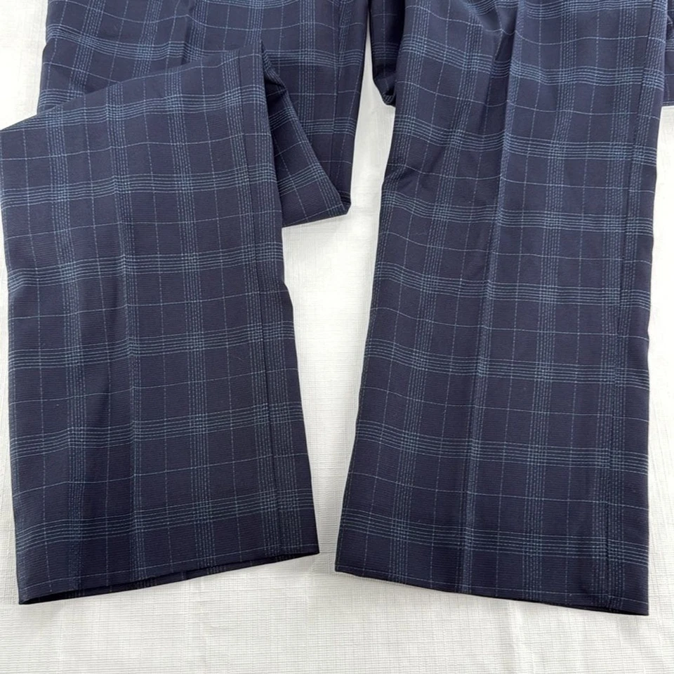 Pantalones Isaac Mizrahi Para Hombre 38 x 31*ver Medidas Azul Vestido a Cuadros Carrera Ajustado Foto 3 de 4