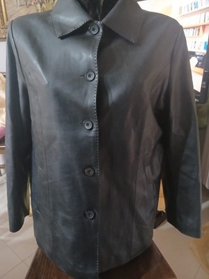 Jacke Mantel Leder Damen Farbe Schwarz Größe L Cod. CC0184