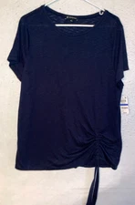 Inc international concepts Womens XL top ruched Incessential Deep Twilight NWT