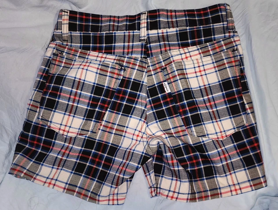 Raro De Colección Años 70 Levi’s Sta-Prest Pantalones Cortos a Cuadros Garra 42 Cremallera Pequeño e EE. UU. 29" Cintura Foto 2 de 4
