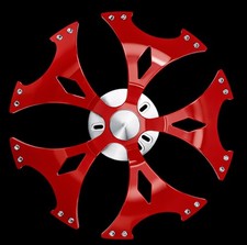 22 Inch Red Spinners Wheels Rims - Fits Any Wheels - Universal Free Install Kit 22 Inch Red Spinners Wheels Rims - Fits Any Wheels - Universal Free Install Kit
