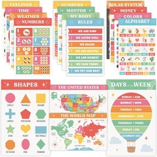 Fun Educational Posters for Toddlers 1  3   Set of 16 Easy to Read Learning...