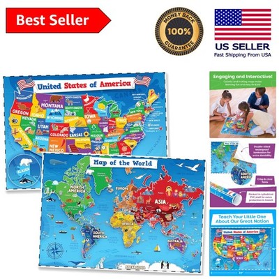 Vibrant 24  x 16  Geography Maps for Kids - Engaging Classroom Essentials