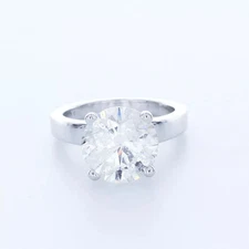 Solitaire Engagement Ring Classic 14K Gold 4.36 CT Round Lab-Grown Diamond E SI2