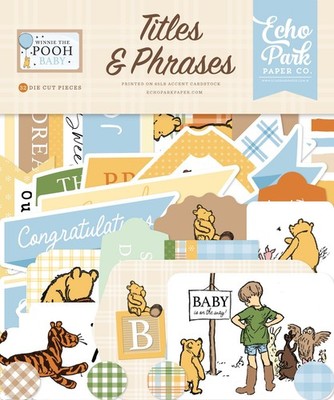 Echo Park Paper Cardstock Titles & Phrases Ephemera Pack - Winnie the Pooh Baby
