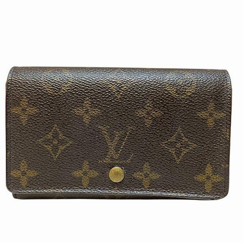 Louis Vuitton Monogram Portomoneier Tresor Brown Leather Wallet Used From Japan
