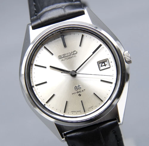 Overhauled 1972 Near MINT Vtg Grand SEIKO 5645-7010 GS 35mm Silver Mens AT Watch