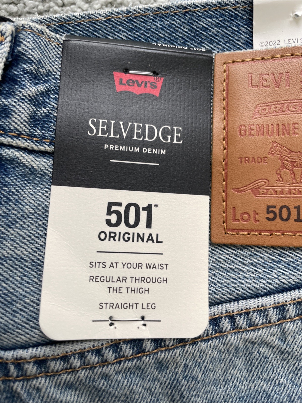 Levi's Premium Big E 501 Original Fit Selvedge Blue Jeans Men's Size 29 X 30 Fly thumbnail 10