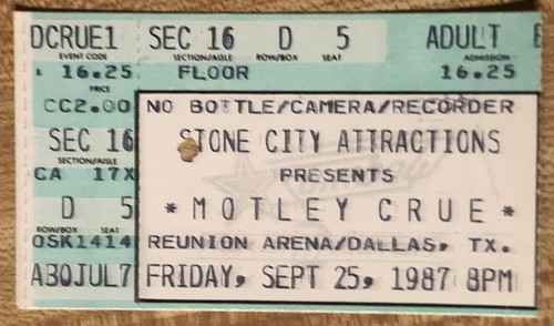 8 ORIGINAL MOTLEY CRUE 1987 GIRLS  TOUR 4x6 PHOTOS TICKET STUB RATT CINDERELLA - Picture 1 of 10