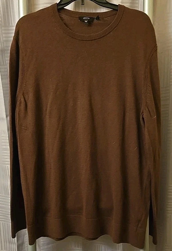 Suéter Theory Para Hombre 2XL Cuello Redondo Granate Mezcla Lana Merino Foto 3 de 4