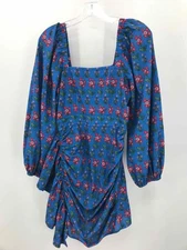 Pre-Owned Rhode Blue Size XS Floral Short Long Sleeve Dress