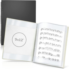 Sheet Music Folder 9X12 - Dual Use Music Holder Black , Store Pages inside 24 P