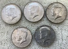 LOT OF 5 - 1967 KENNEDY HALF DOLLARS - 40% Silver