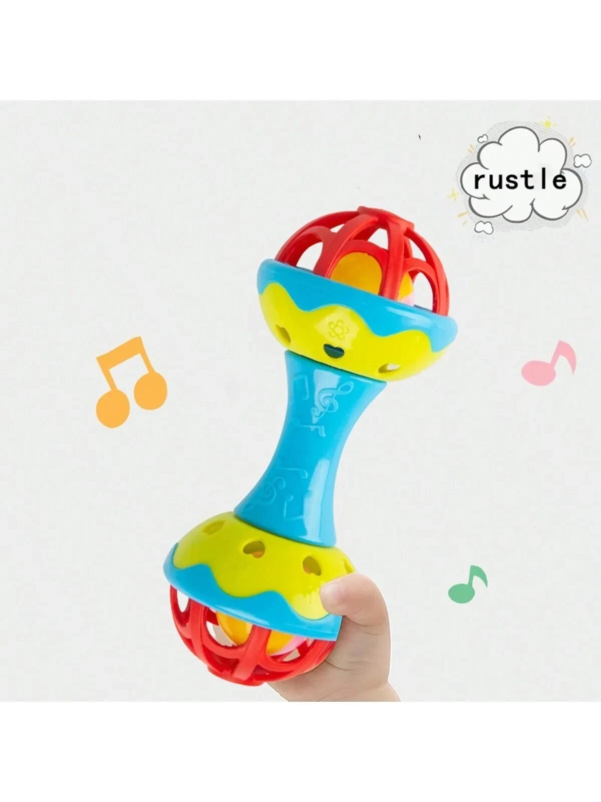 Toddler Double headed Hand Rattles Soothing Hand Grip Nibbling Toys Baby*