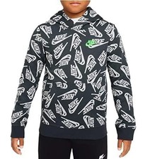 Nike Boys' Sportswear Pullover Fleece Hoodie Medium, Dark Smoke Grey 
