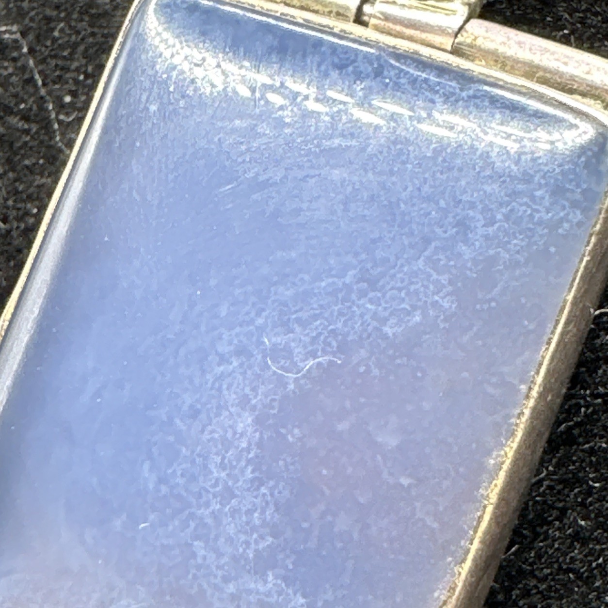 Sterling Silver 16.8mm Rectangular Moonstone Pend… - image 3
