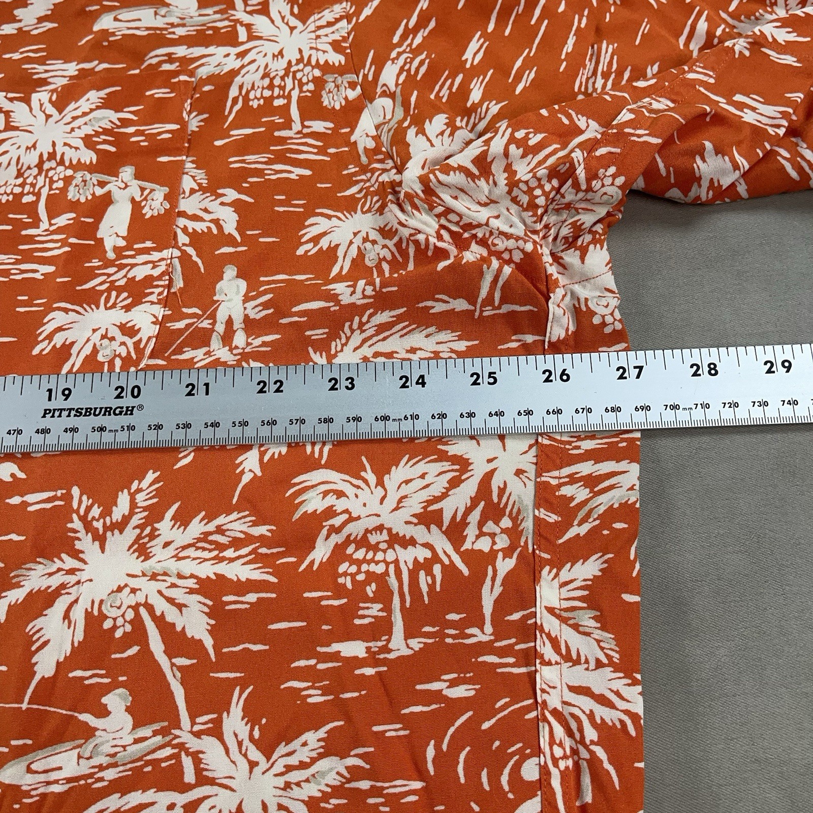 Vintage Polo Ralph Lauren Mens XL Hawaiian Shirt Orange Floral Rayon Loop Collar thumbnail 8