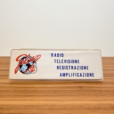 CARTELLINO PUBBLICITARIO RADIO TV GELOSO VINTAGE ANNI 60 CARTONATO RARO INSEGNA