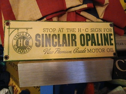 VINTAGE SINCLAIR GASOLINE PORCELAIN SIGN DEALERSHIP GAS STATION DINO MOTOR OIL