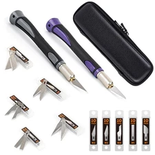 2PCS Exacto Knife Set Utility Craft Precision Hobby Knife Kit with 50PCS Blad...