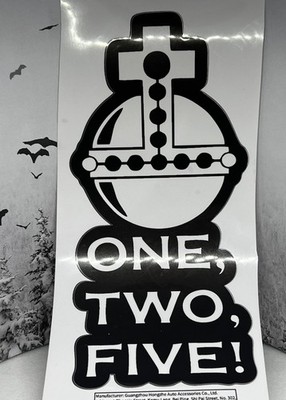 Monty Python 8'' Holy Hand Grenade of Antioch One Two Five Decal Laptop Car Truck