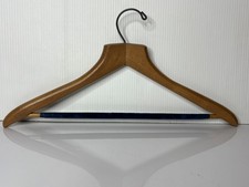 Vintage Mid-Century Velvet Flock USA Hotel Motel Wooden Clothes Clothing Hanger