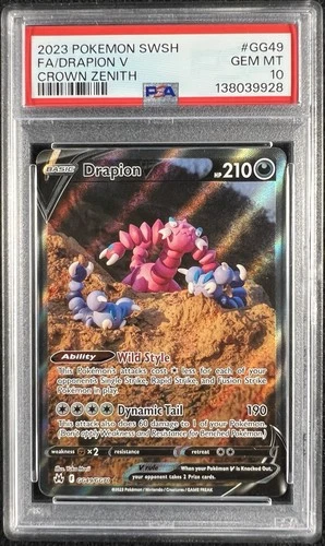 Drapion V GG49/GG70 SWSH: Crown Zenith: Galarian Gallery Psa 10 GEM MINT