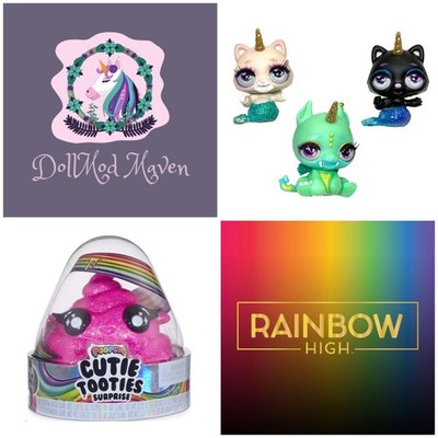 DollMod Maven  Rainbow High CUTIE TOOTIES Splash Fins Sizzle Poopsie Lot 