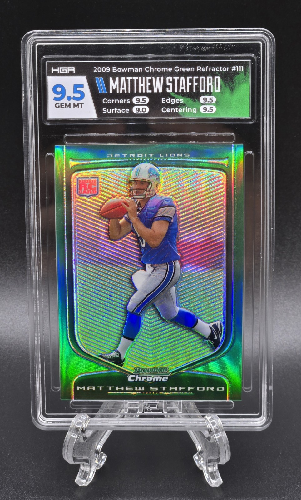 Matthew Stafford 2009 Bowman Chrome Green Refractor (RC) /99 #111 