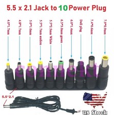 10Pcs 5.5x2.1mm Laptop Universal DC Power Jack Set Charger AC DC Adapter Plug