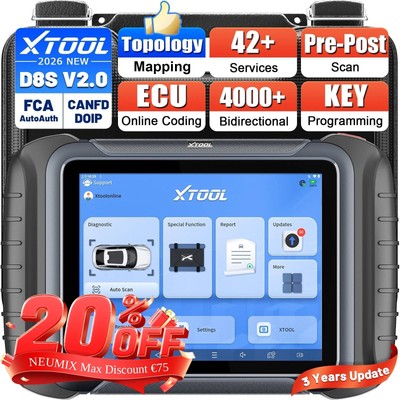 USED XTOOL D8S OBD2 Diagnosegerät Bidirektionale Topologiekarte ECU-Codierung