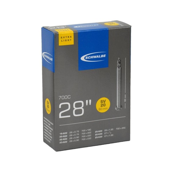 "Schwalbe Schlauch SV20 Extra Leicht Xx-Lang 28\" Presta Ventil 80Mm 75G"-image