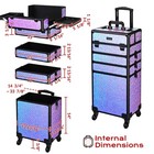 Byootique Makeup Train Case Kit with Cube Case Cosmetic Organizer Mermaid Purple — photo 5