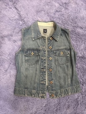 Vintage GAP  Denim Jean Vest Small 90s Y2K