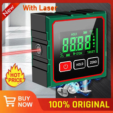 Digital Angle Finder Magnetic Protractor 4-side Laser Level Box Inclinometer USA
