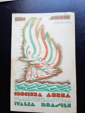Cartolina CROCIERA AEREA Transatlantica ITALIA-BRASILE 1930 R. AERONAUTICA BALBO