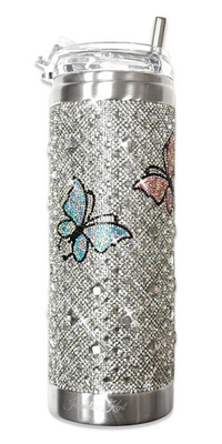 #ad Jacqueline Kent Wings of the Heart Butterfly Crystal Embellished 20oz Tumbler $96.00