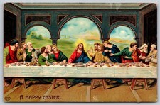 1910 Easter Postcard Last Supper Jesus Disciples Made in Germany Posted C398