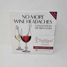 New! PureWine Wine Wands Purifier 30 Wine Filters Removes Histamines & Sulfite