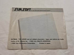 * Batman: Return of the Joker * Manual only!! * Nintendo NES * ESP *